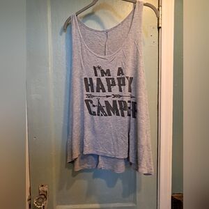 Gray Sleeveless 'Happy Camper' Tank Top